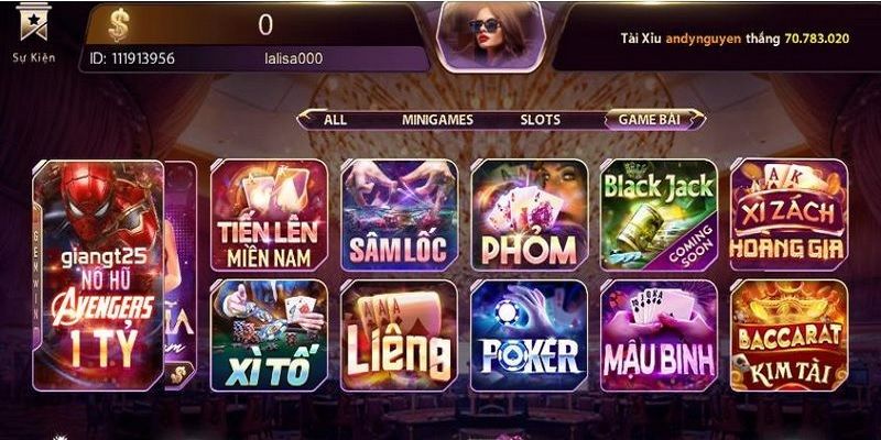 Thoải mái lựa chọn trò chơi tại Gemwin game bài